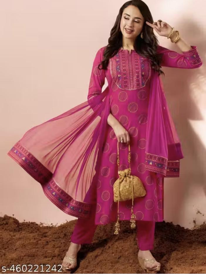 Partywear Kurta Sets with Dupattas for Women kurtis set , Pant and Dupatta Set